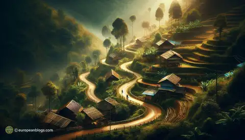 The Charm of Rural Life: Artistic Exploration of Countryside Roads - image